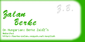 zalan berke business card